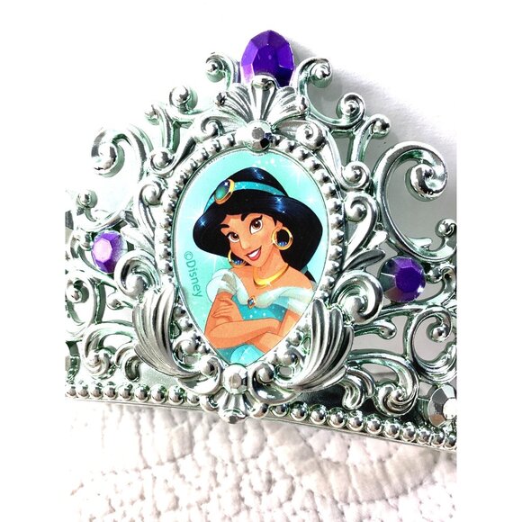 Disney Princess Jasmine Silver Tiara With Purple Gems*Girls Halloween Costume - Picture 1 of 4
